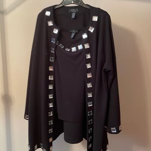 Sandra & Andre’ Woman’s 2pcs. Swing Jacket w/large square Rhinestones 2X